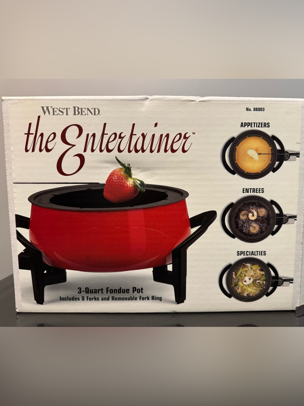 West Bend Red 3-Quart Electric Fondue Pot Vintage in Red